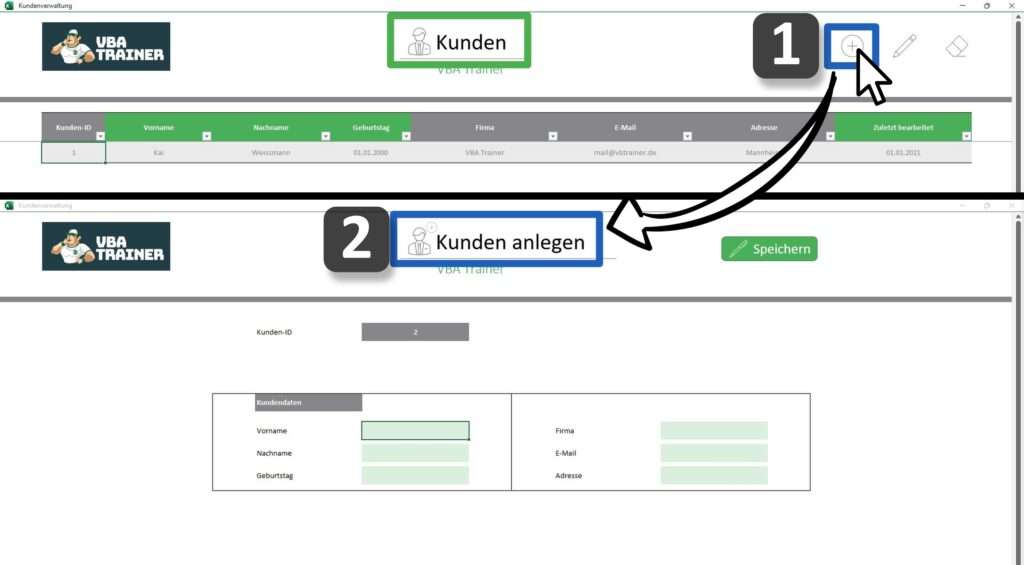 Excel VBA Eingabeformular Funktion Anlegen